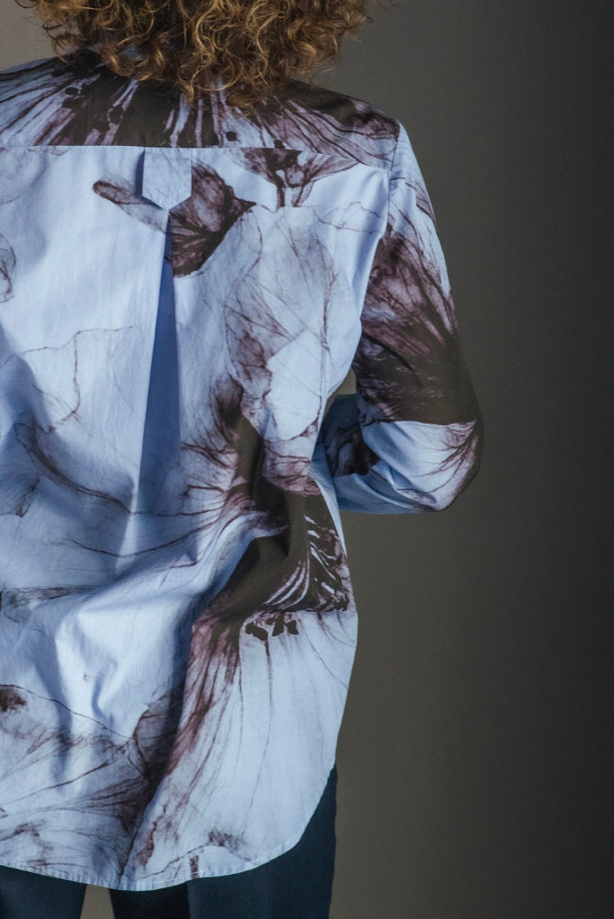 Camicia in cotone con stampa aerografo