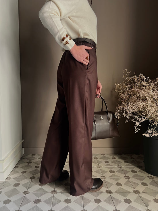 Pantalone a palazzo city chic fondente