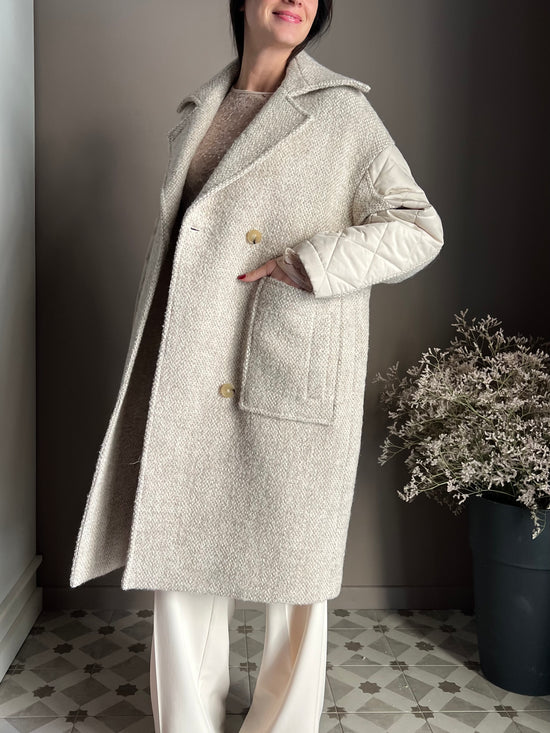 Cappotto midi in misto lana