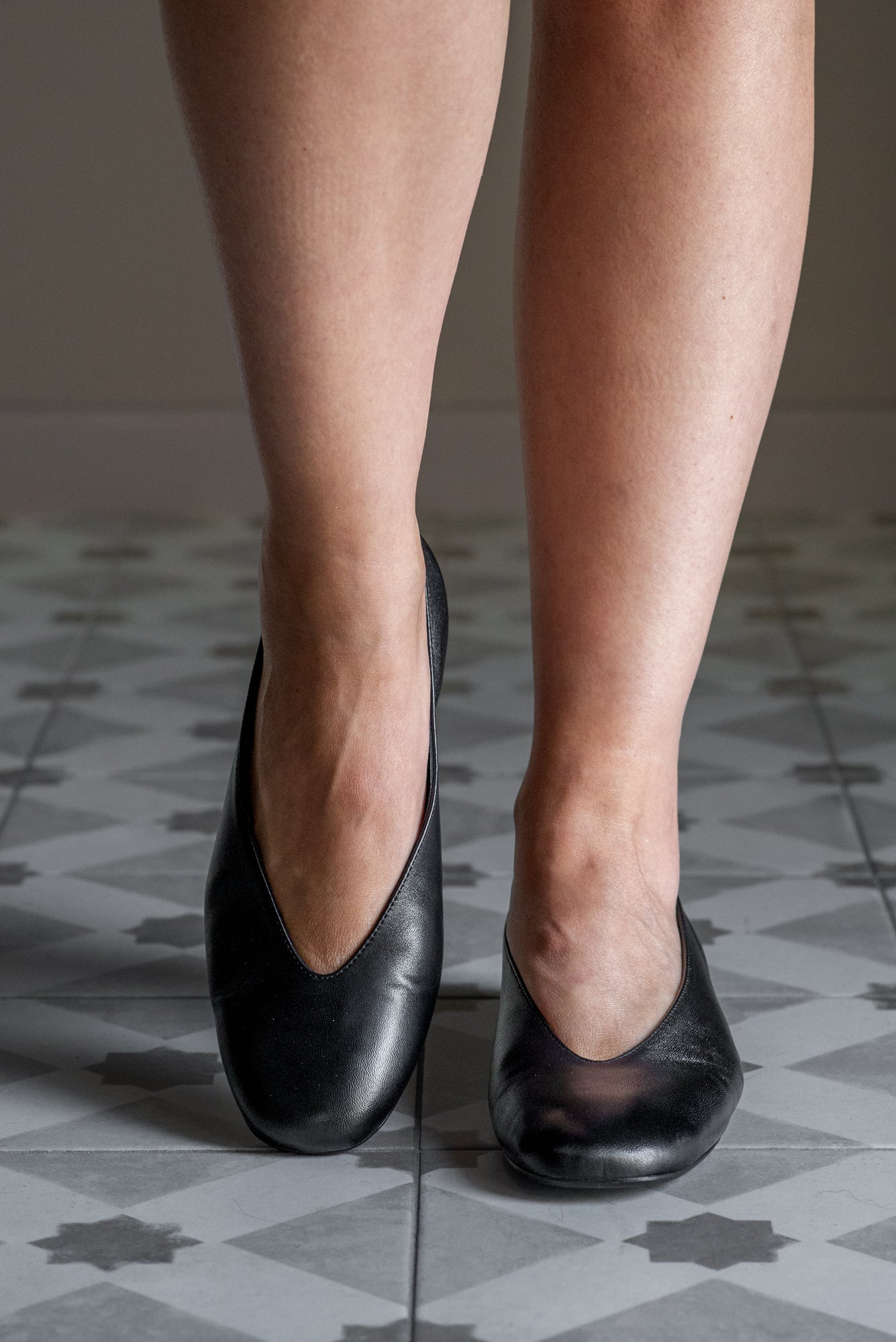 Ballerina in nappa nera Chantal