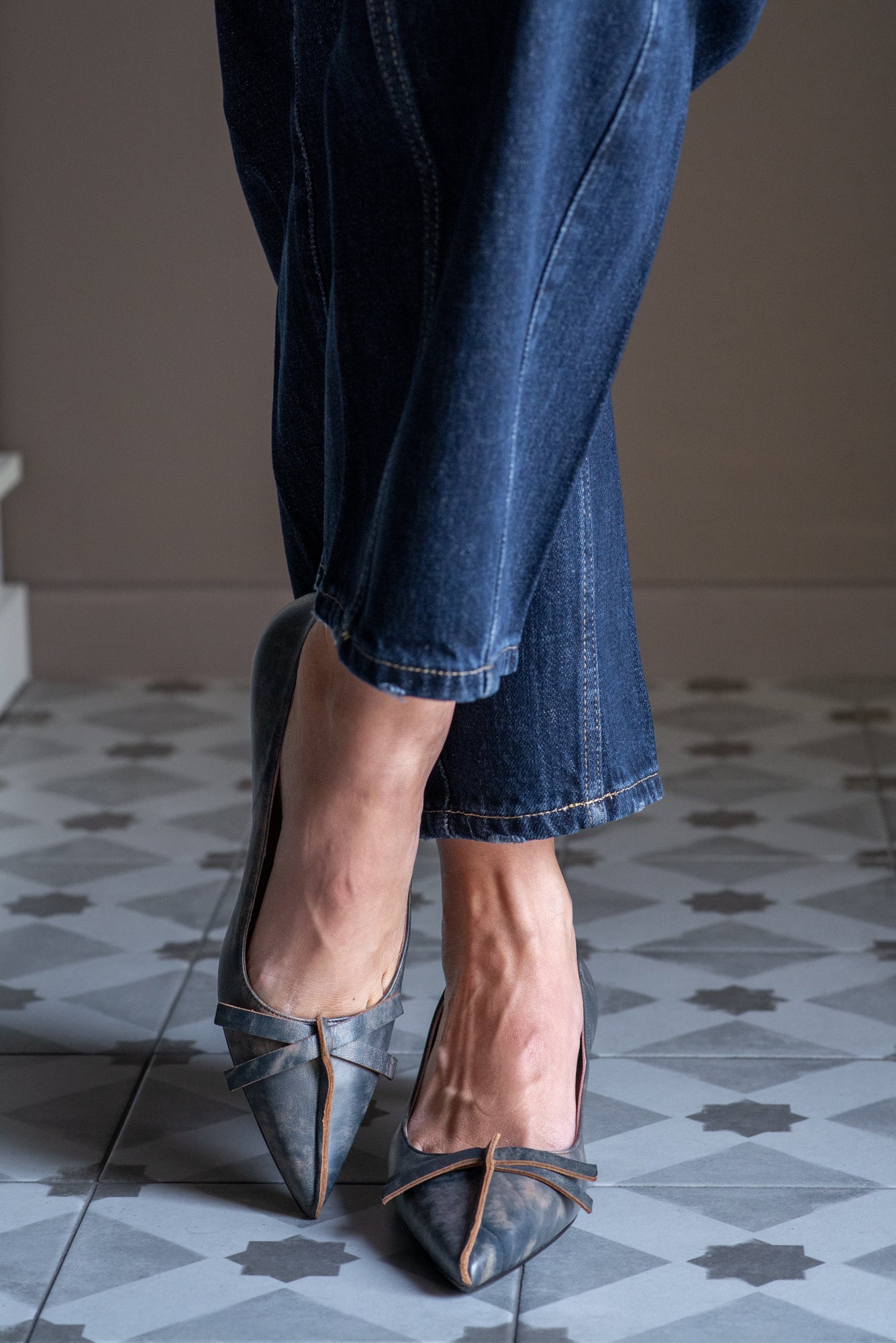 Décolleté Anna F. in Pelle Vintage