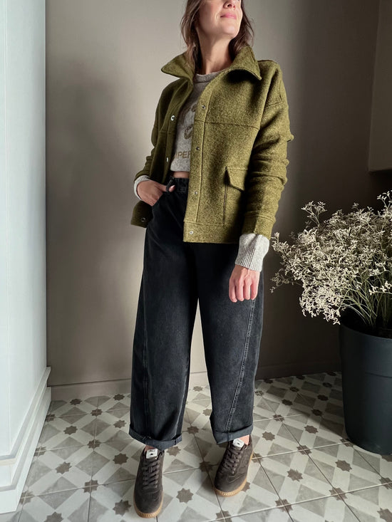 Giacca in lana cotta verde Noumeno Concept