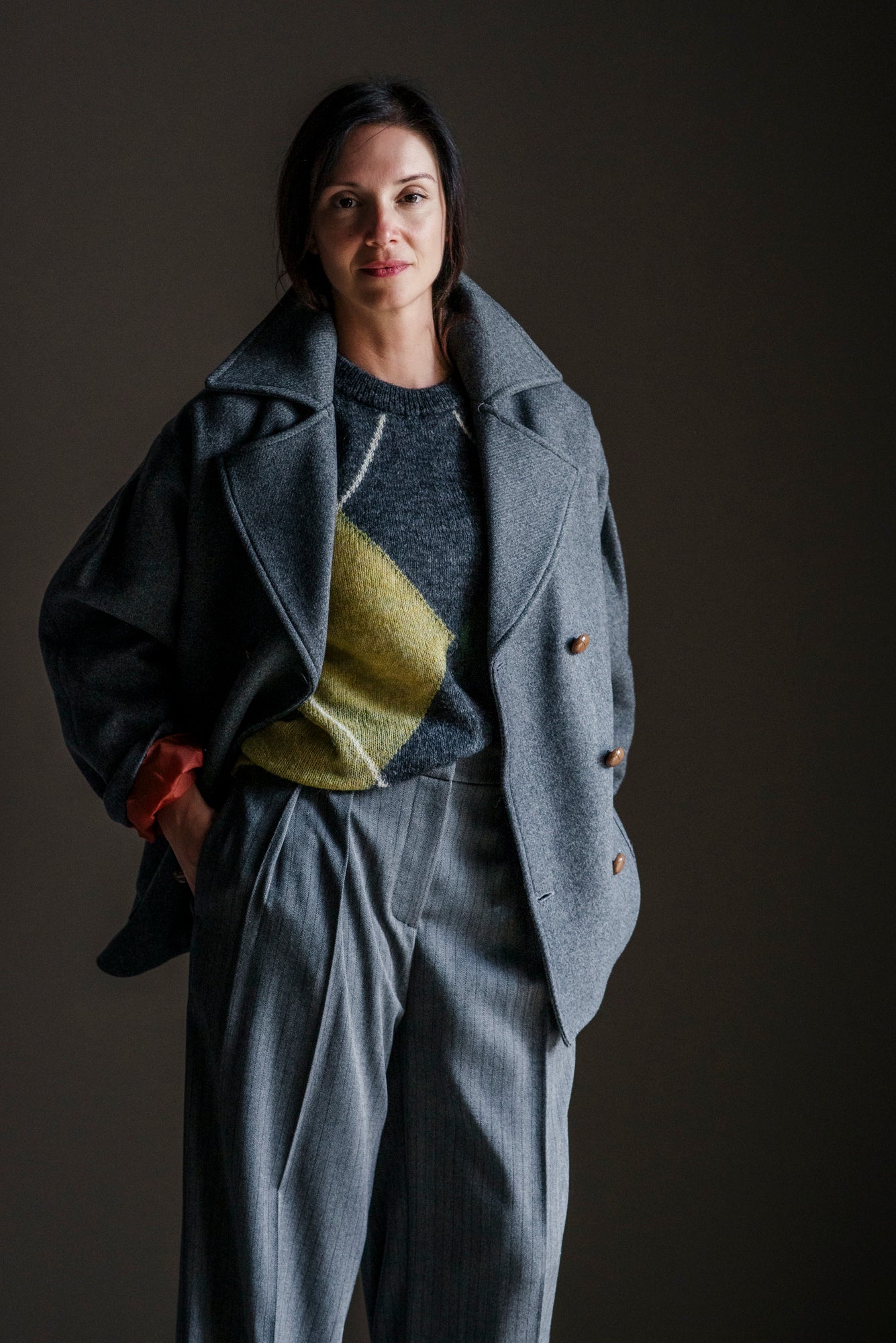 Maglione a rombi girocollo