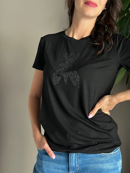 T-shirt in viscosa Patrizia Pepe nera