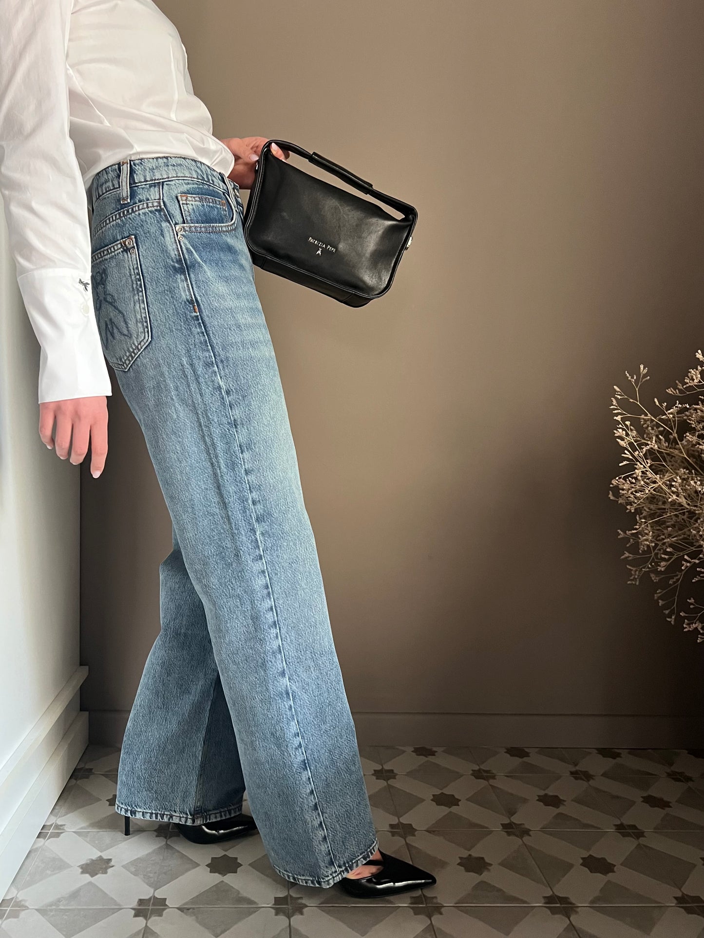 Pantalone denim wide-leg New Warm Blue Wash