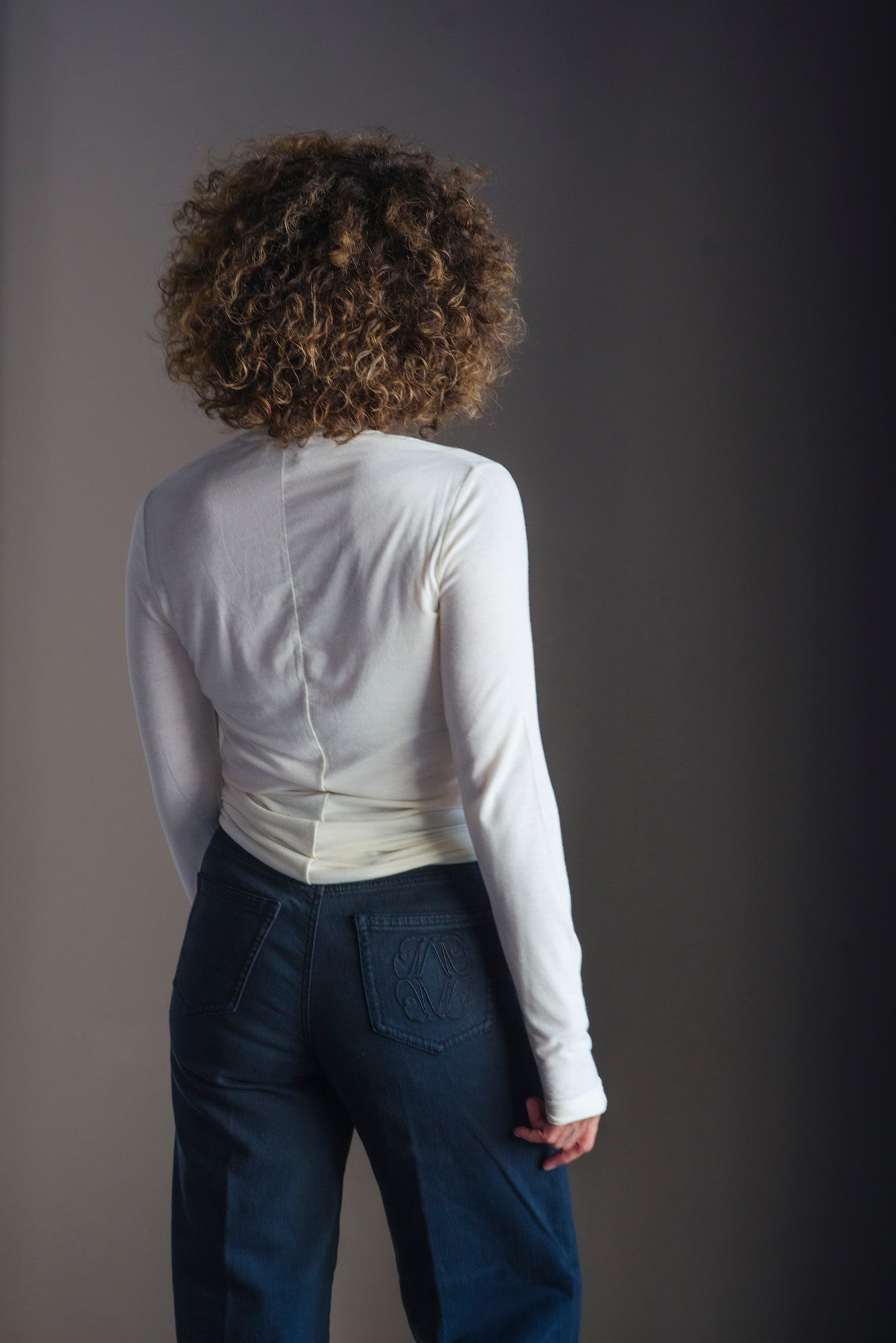 Girocollo soft touch in cashmere e viscosa -burro