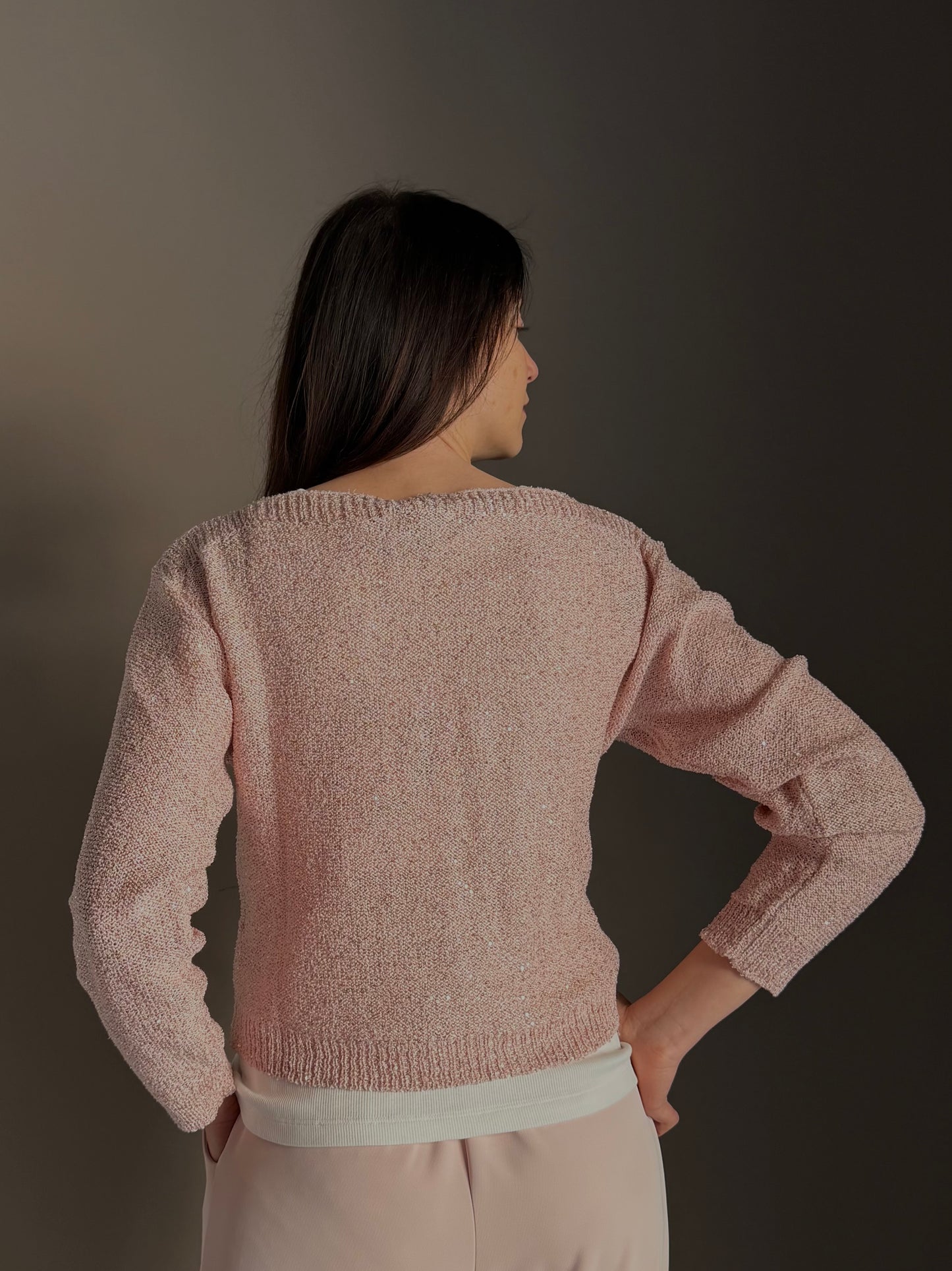 Maglia con micro paillettes