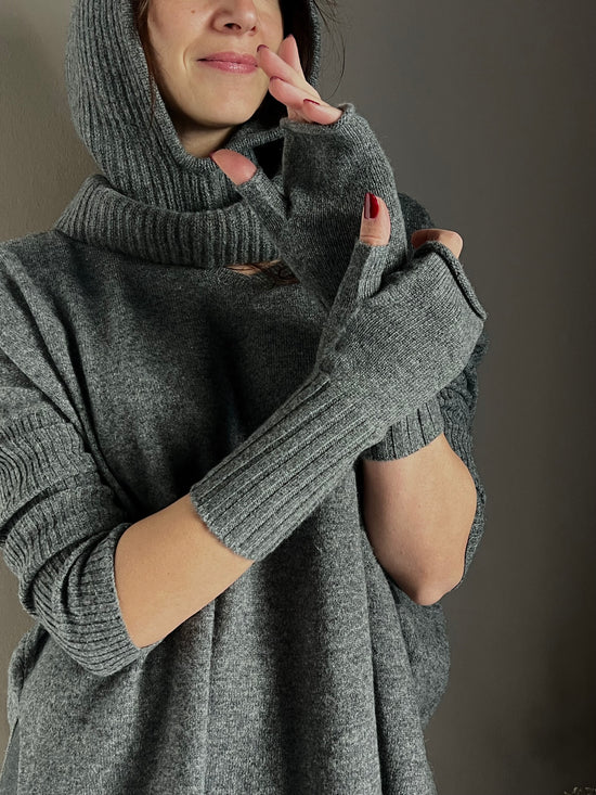 Guanto senza dita in cashmere