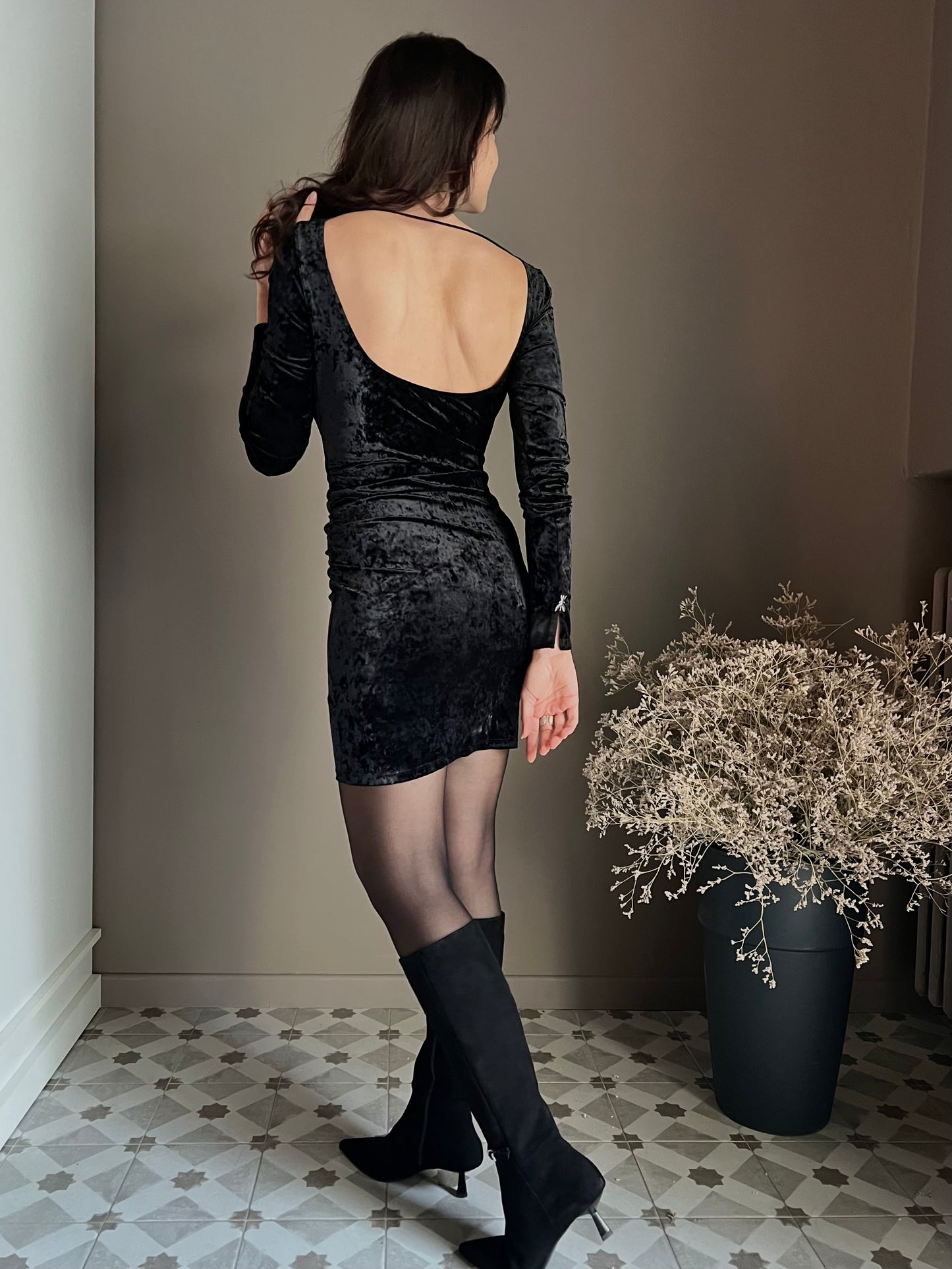 Mini abito in velluto