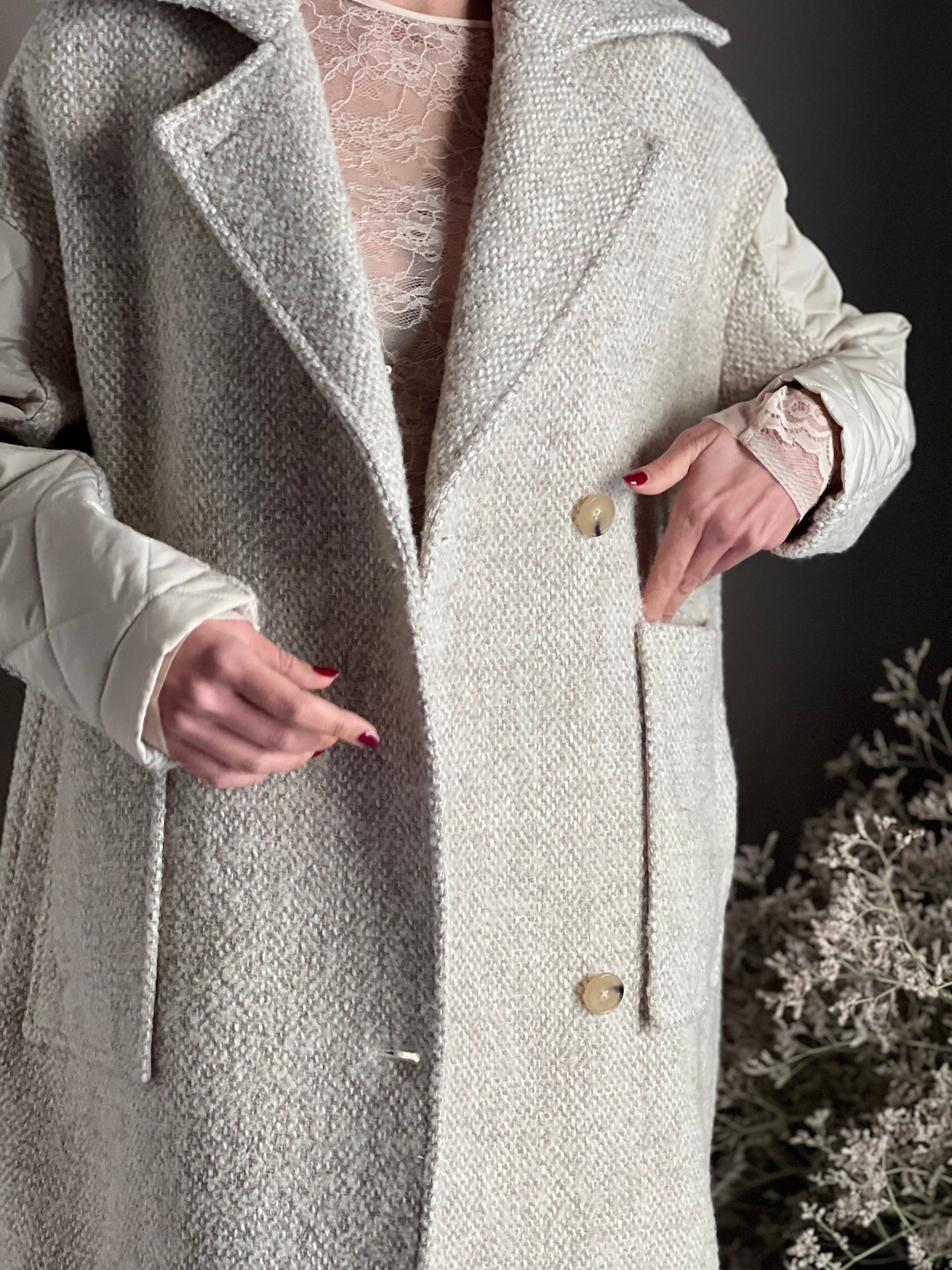 Cappotto midi in misto lana