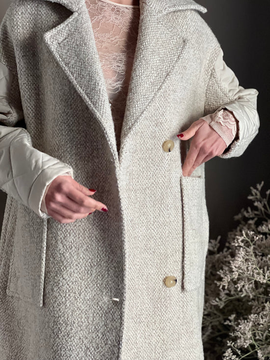 Cappotto midi in misto lana