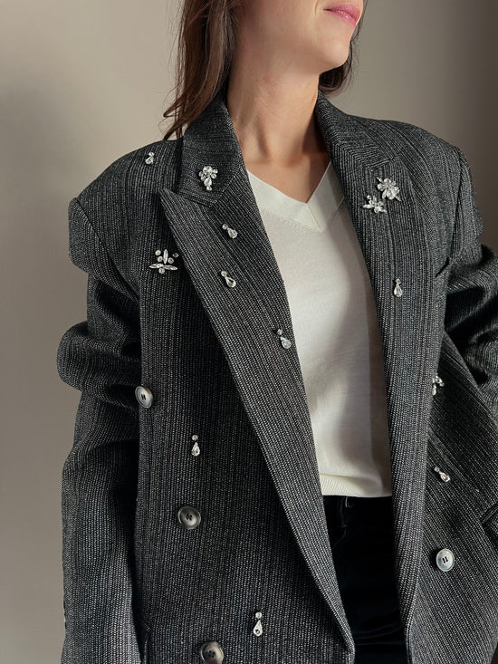 Giacca oversize con strass