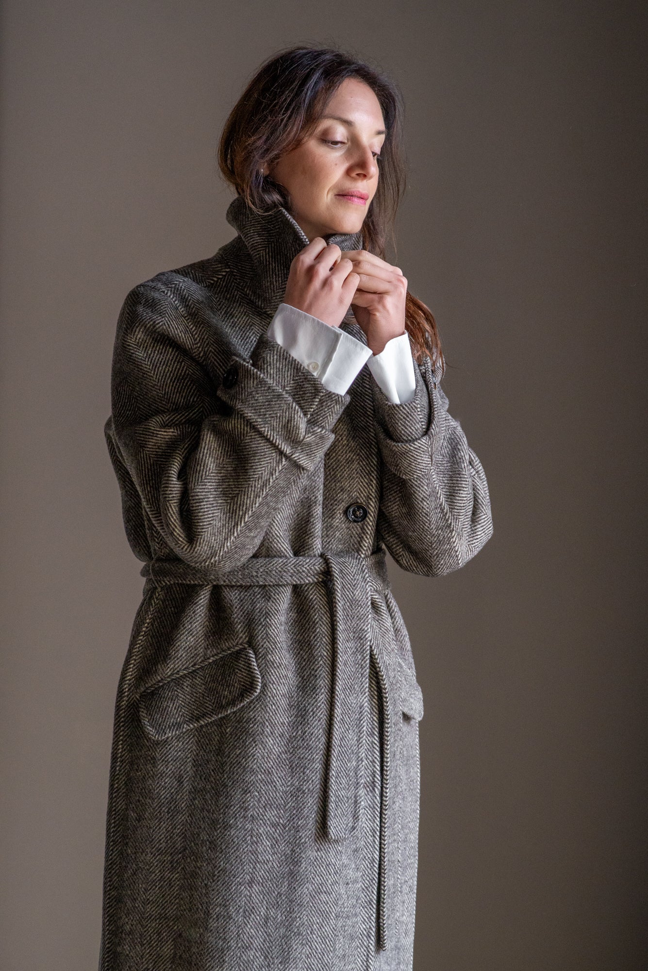 Cappotto Lungo a Spina di Pesce – Alessia Santi