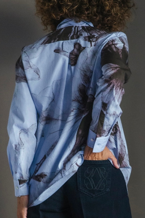 Camicia in cotone con stampa aerografo