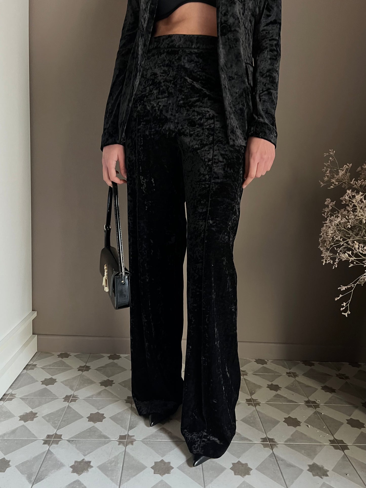 Pantalone in velluto nero Patrizia Pepe