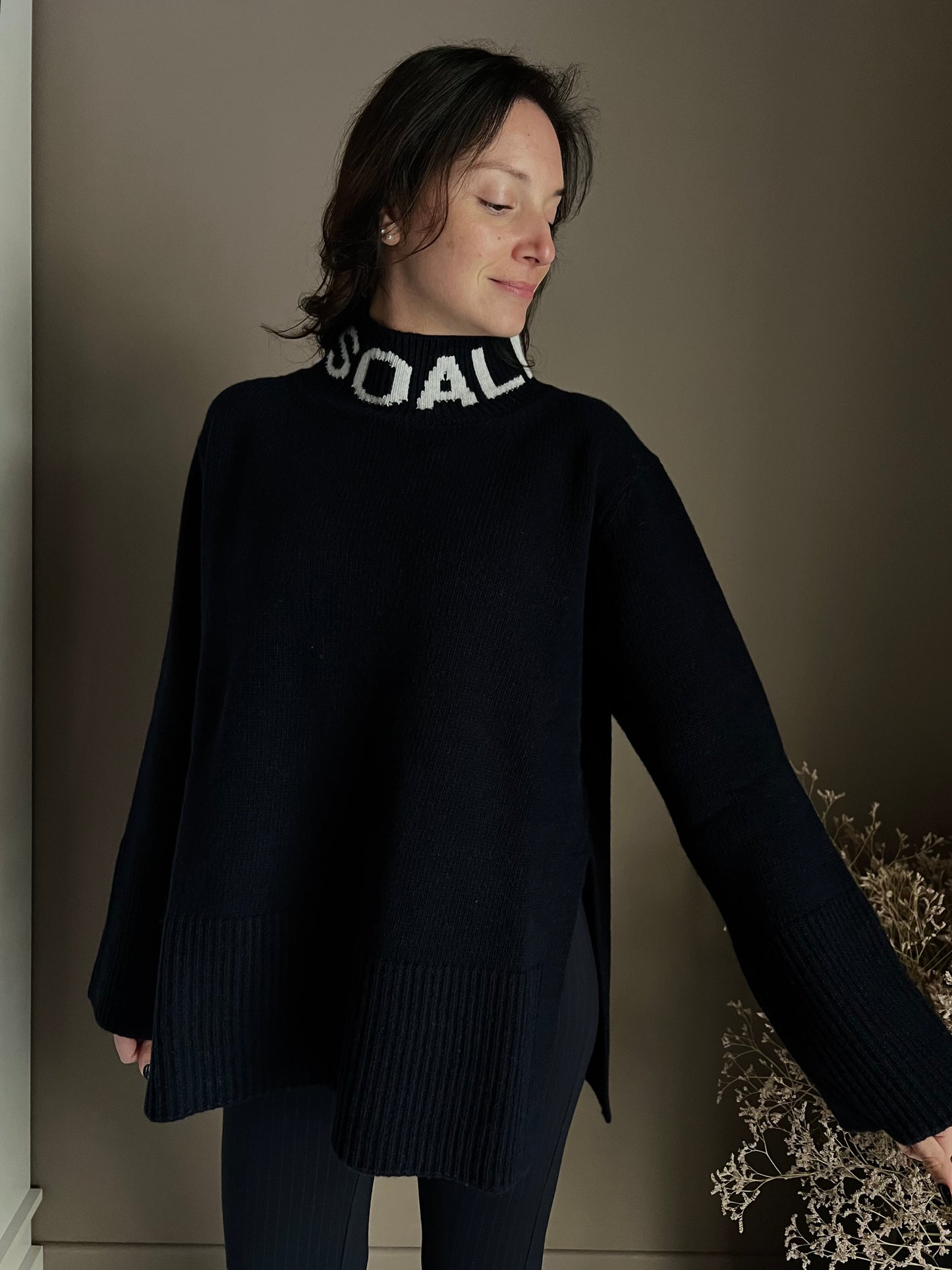 Maglione oversize So Allure con collo alto blu