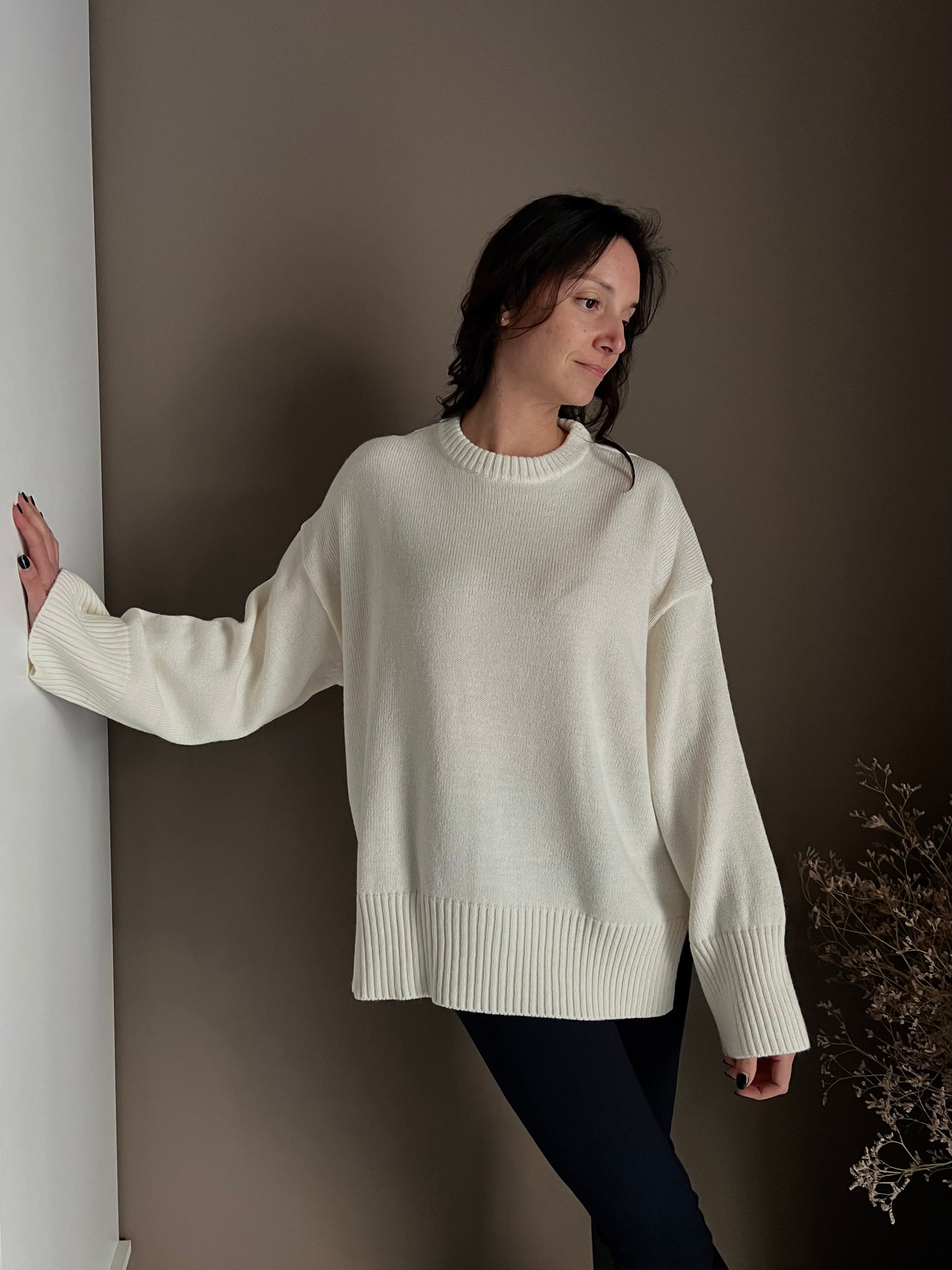 Maglione oversize in misto lana di So Allure milk