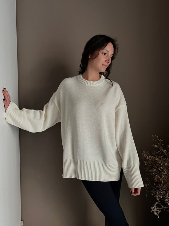 Maglione oversize in misto lana di So Allure milk