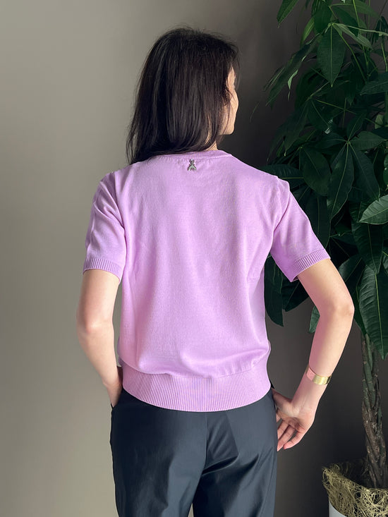 Maglia in viscosa manica corta lilac