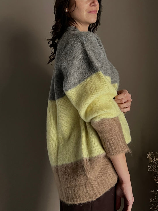 Maglione oversize in alpaca rigato