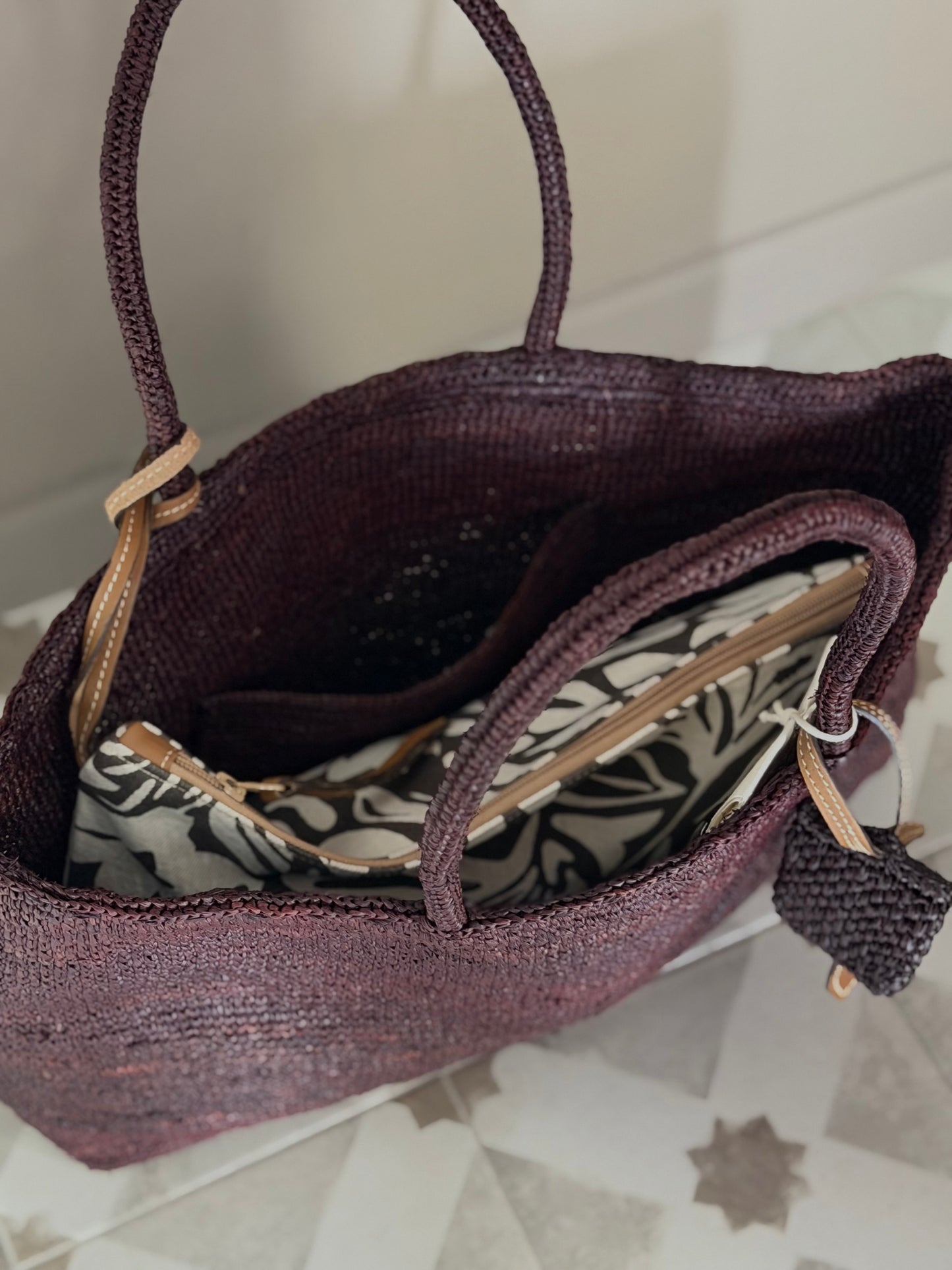 Borsa in Rafia Alma Ebony