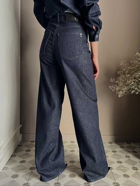 Jeans a palazzo con bottoni