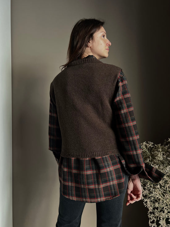 Gilet in maglia a treccia