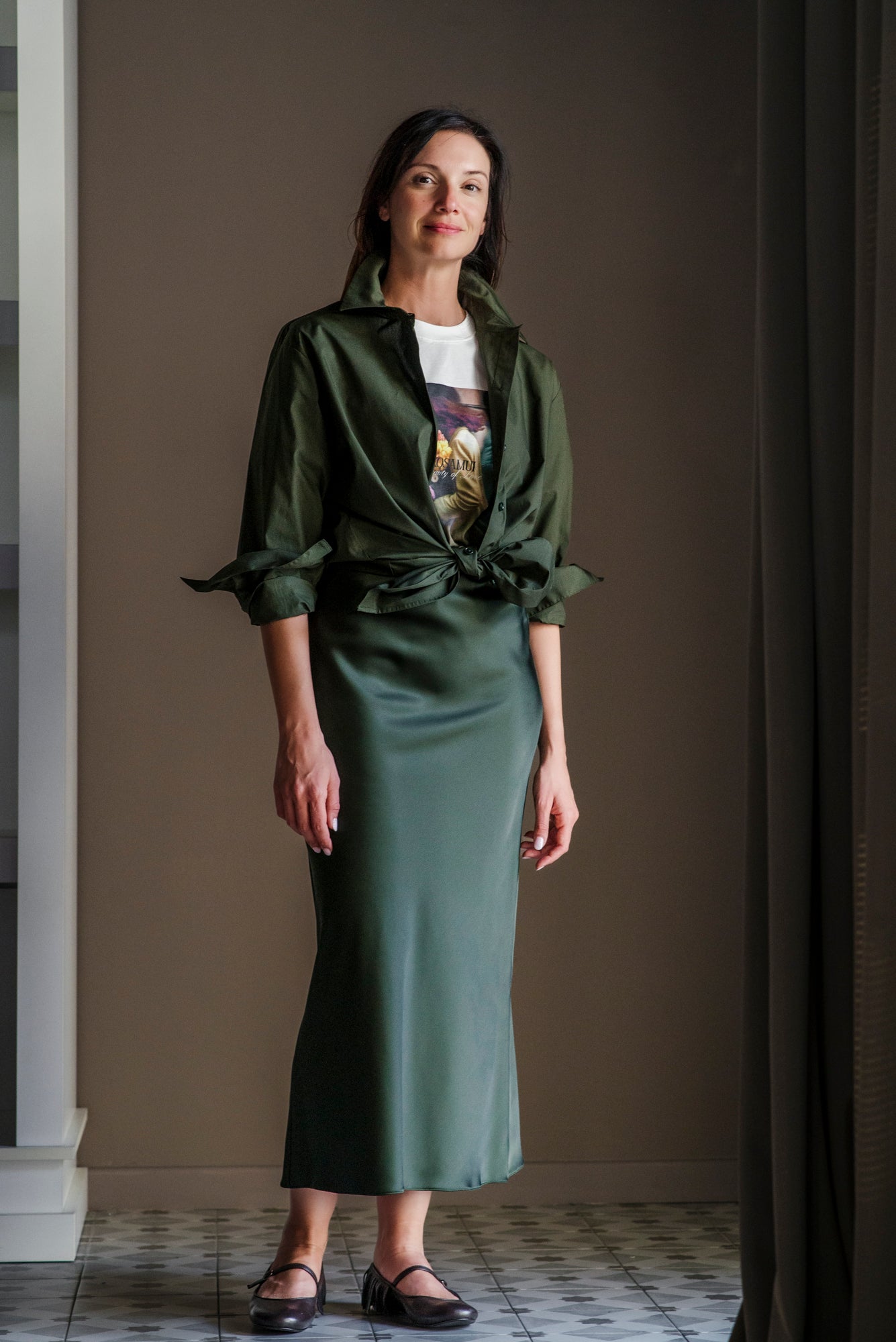 Camicia Patrizia Pepe Verde in Cotone