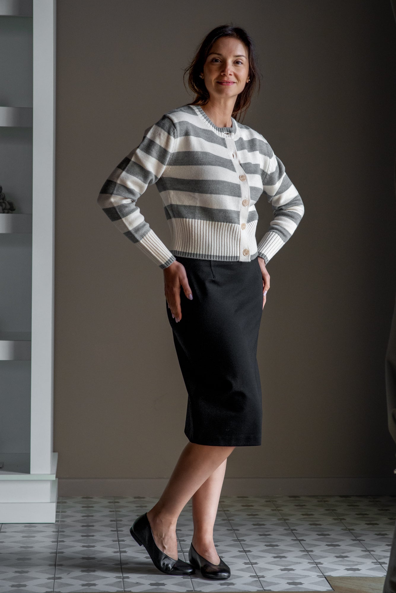 Cardigan a Righe in Misto Lana – Patrizia Pepe