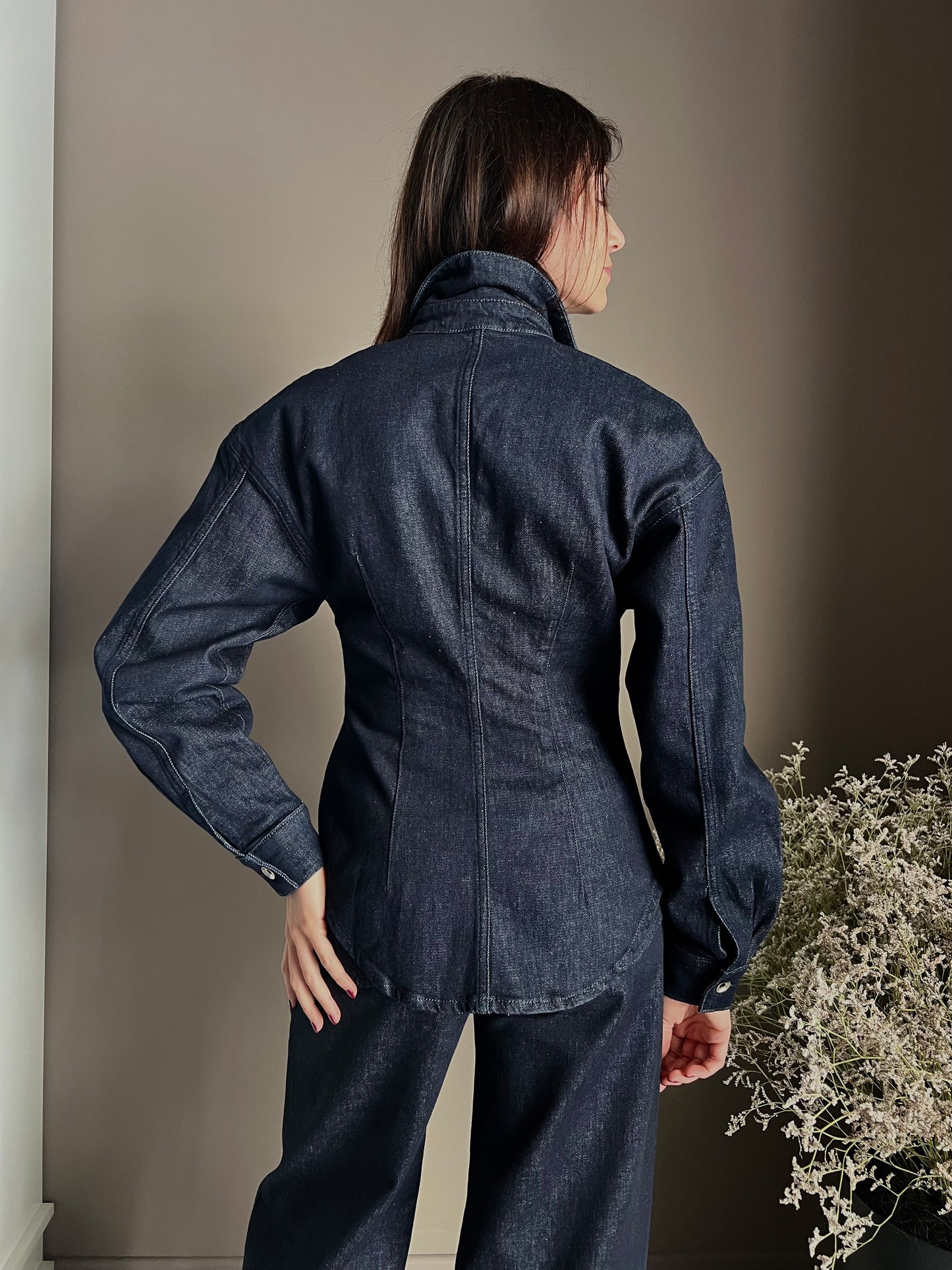 Camicia in Denim con maniche a baloon