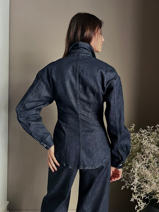 Camicia in Denim con maniche a baloon