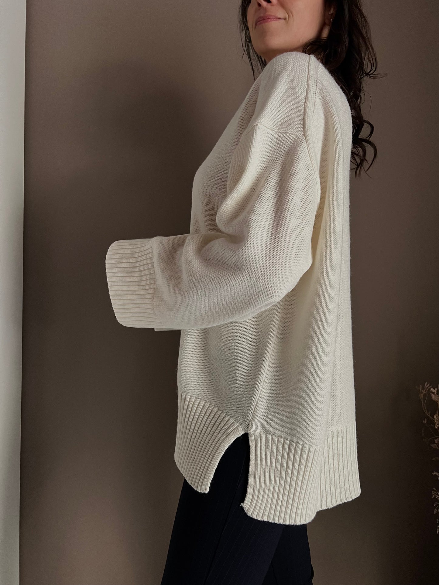 Maglione oversize in misto lana di So Allure milk