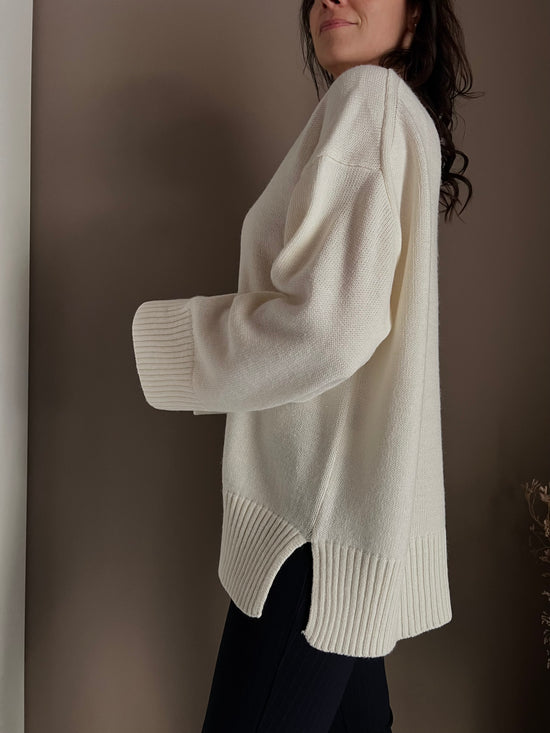 Maglione oversize in misto lana di So Allure milk