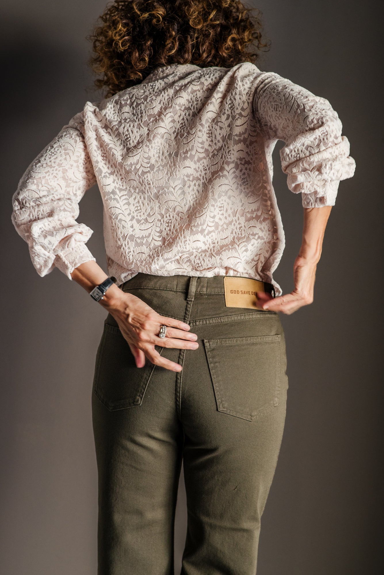 Pantalone 5 tasche in cotone verde Militare