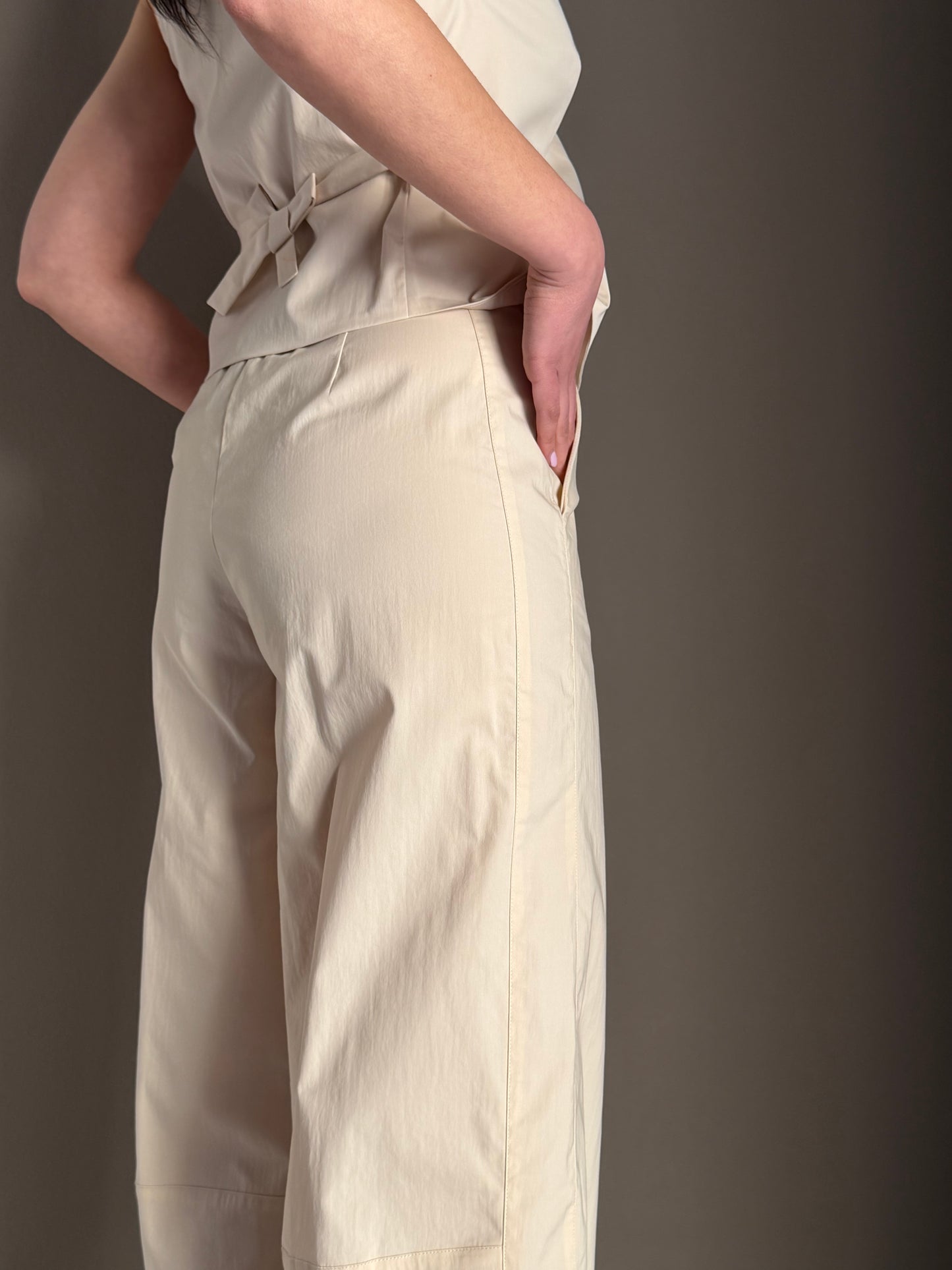Pantalone “Balloon” Cotone beige