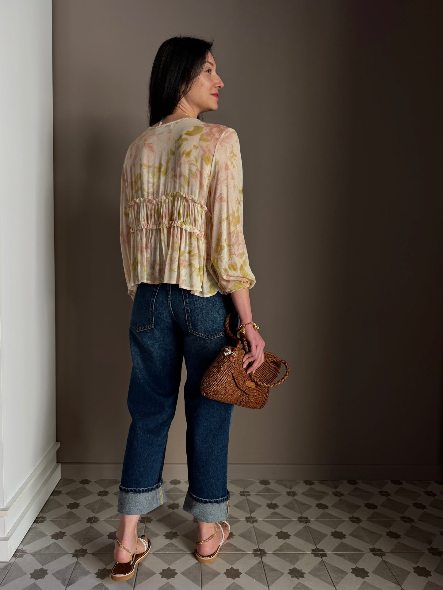 Camicia in viscosa floreale