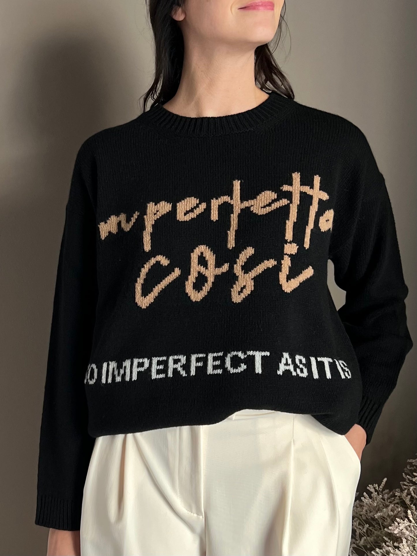 Maglia girocollo in lana Alessia Santi con scritta