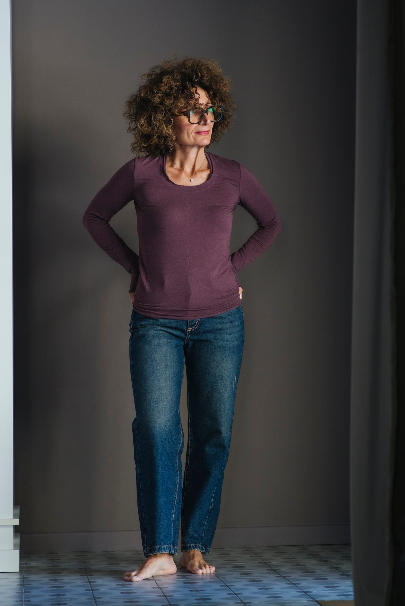 Girocollo soft Touch in Cashmere e Viscosa - Malva