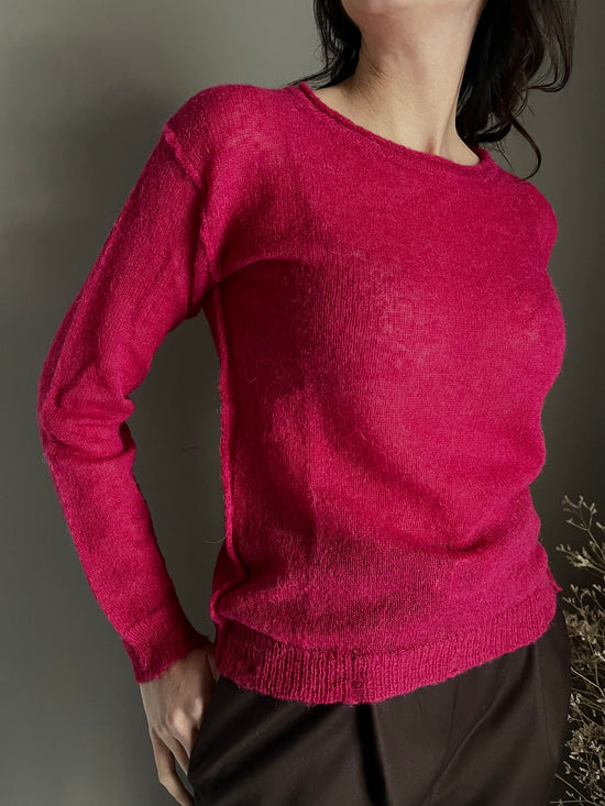 Maglia girocollo in lana e alpaca Noumeno Concept peonia