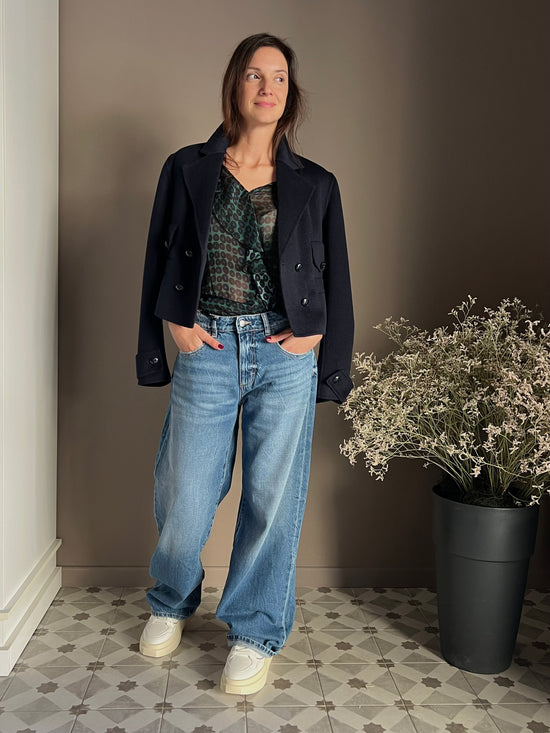 Camicia in viscosa e seta a pois
