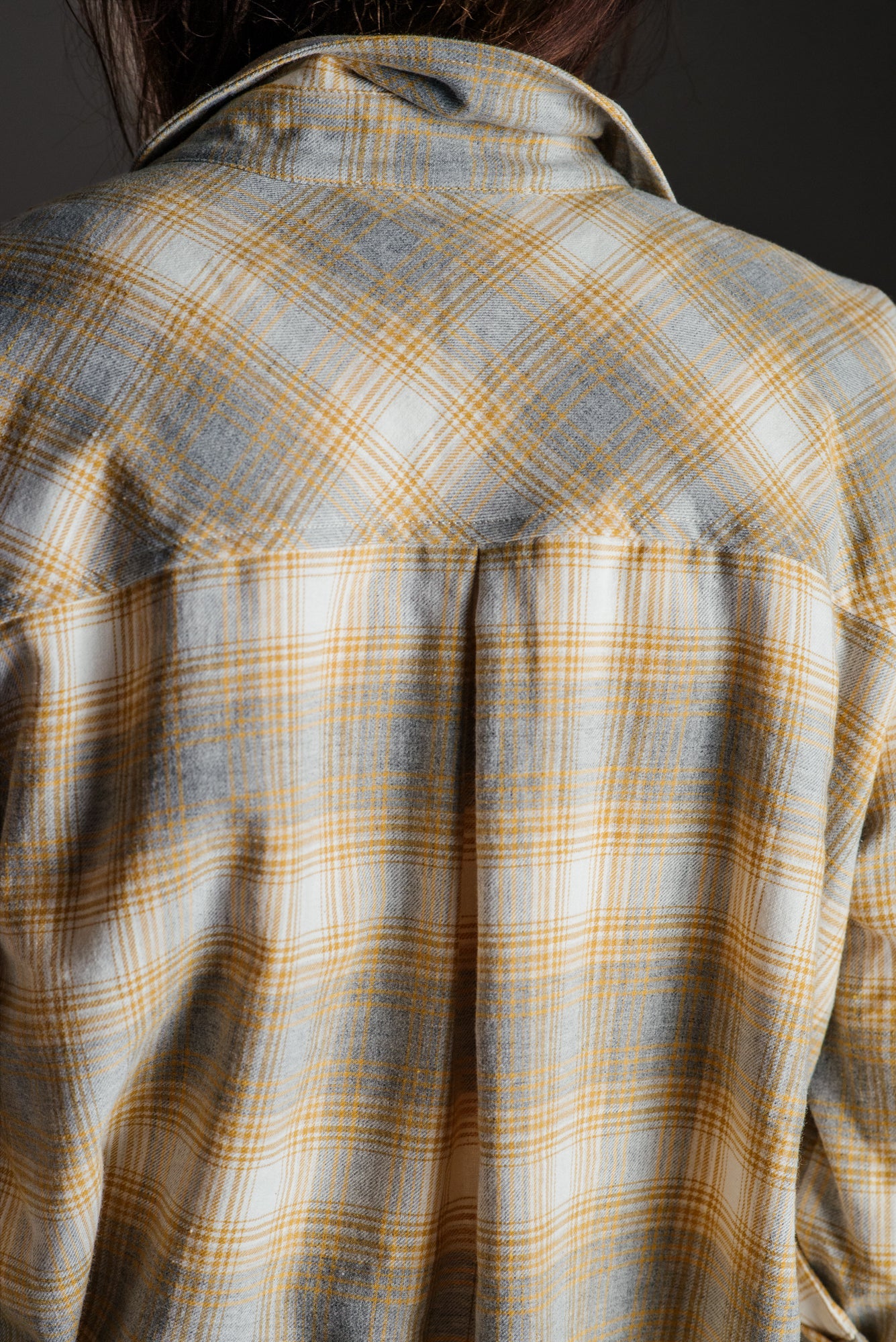 Camicia in flanella So Allure senape grigio