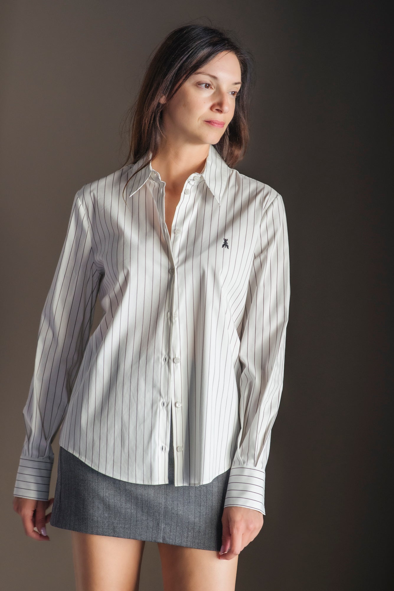 Camicia gessata taglio maschile