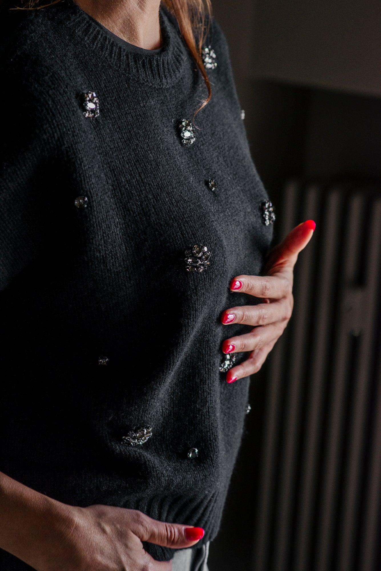 Maglia Nenette con Strass Applicati