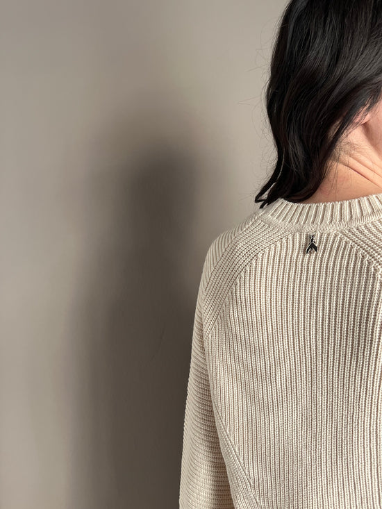 Maglia girocollo in misto lana Wooly White