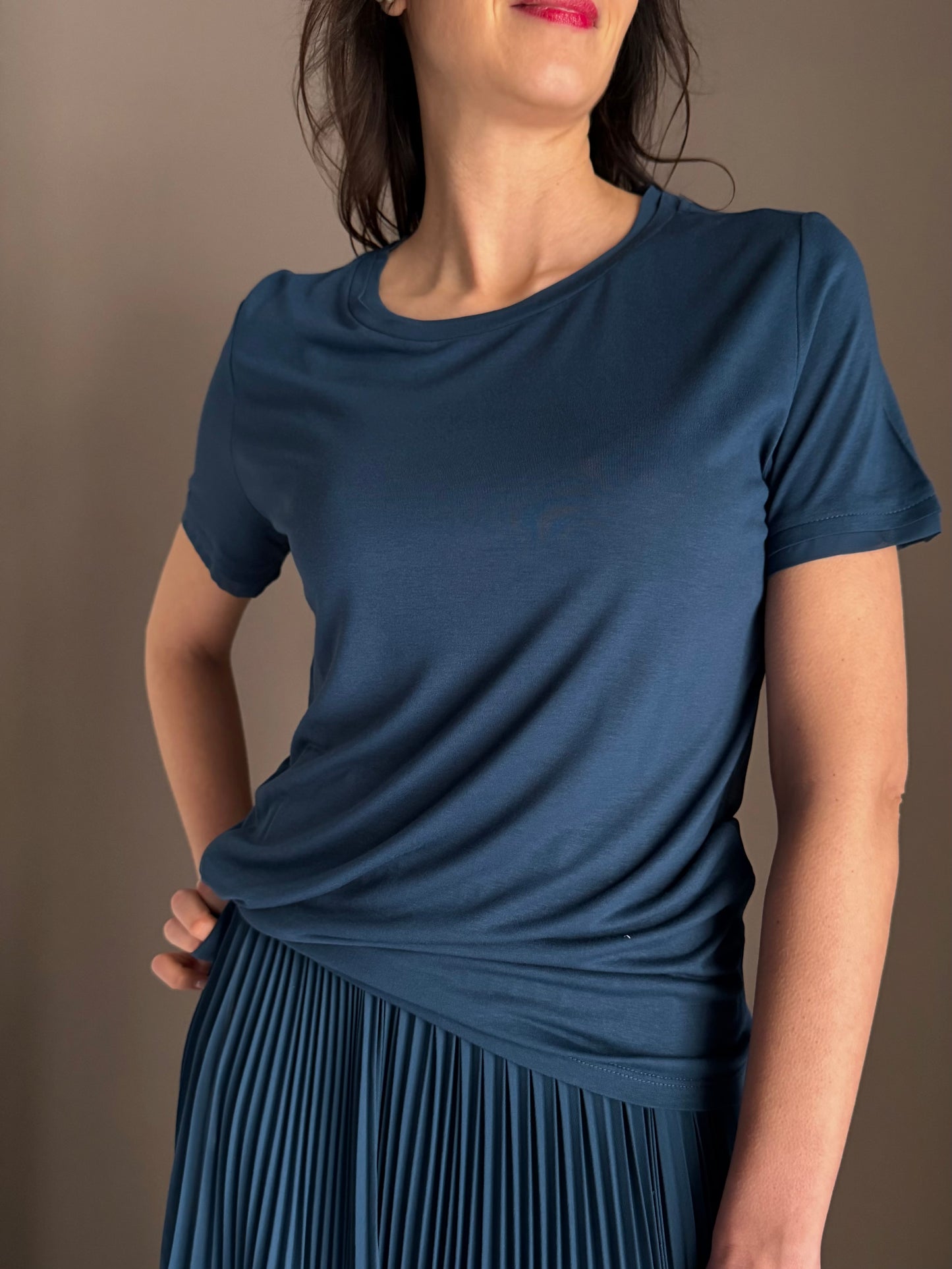 Blusa con trasparenza in viscosa