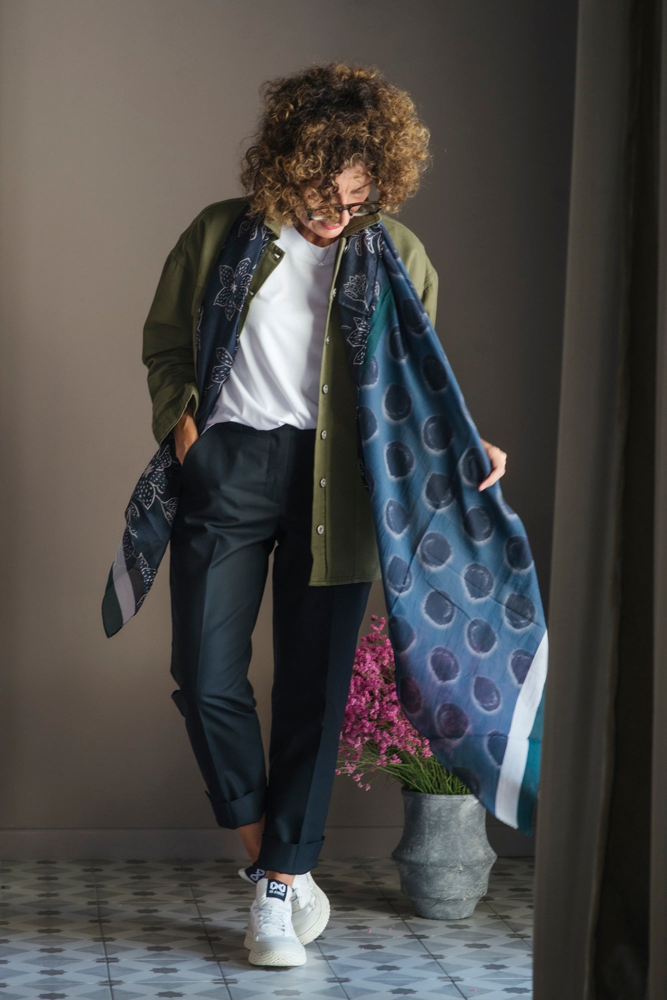 Pantalone chino in cotone nero