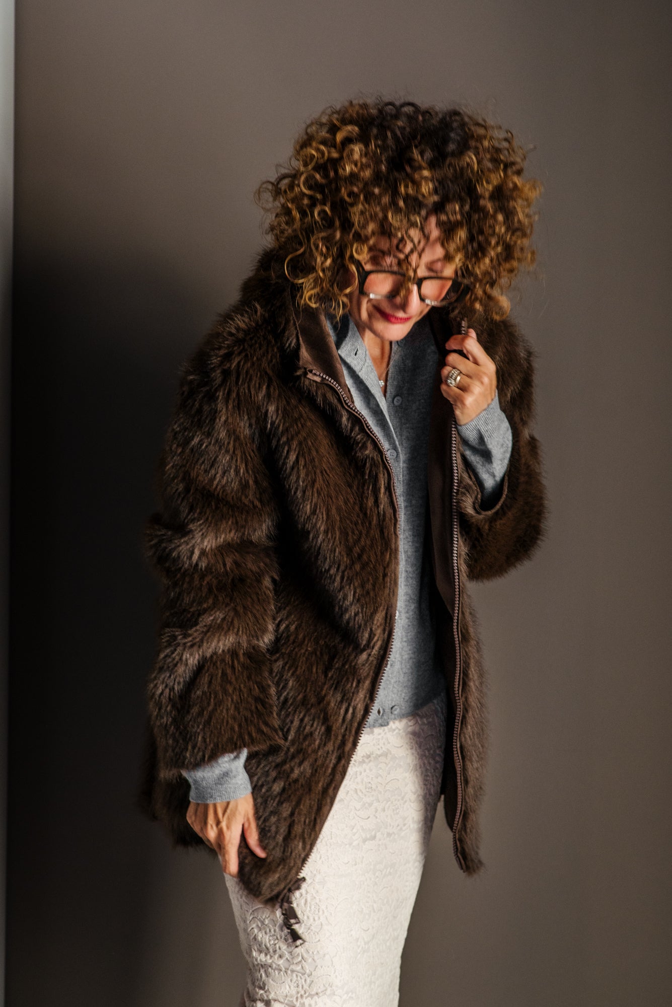 Ecofur con cappuccio reversibile