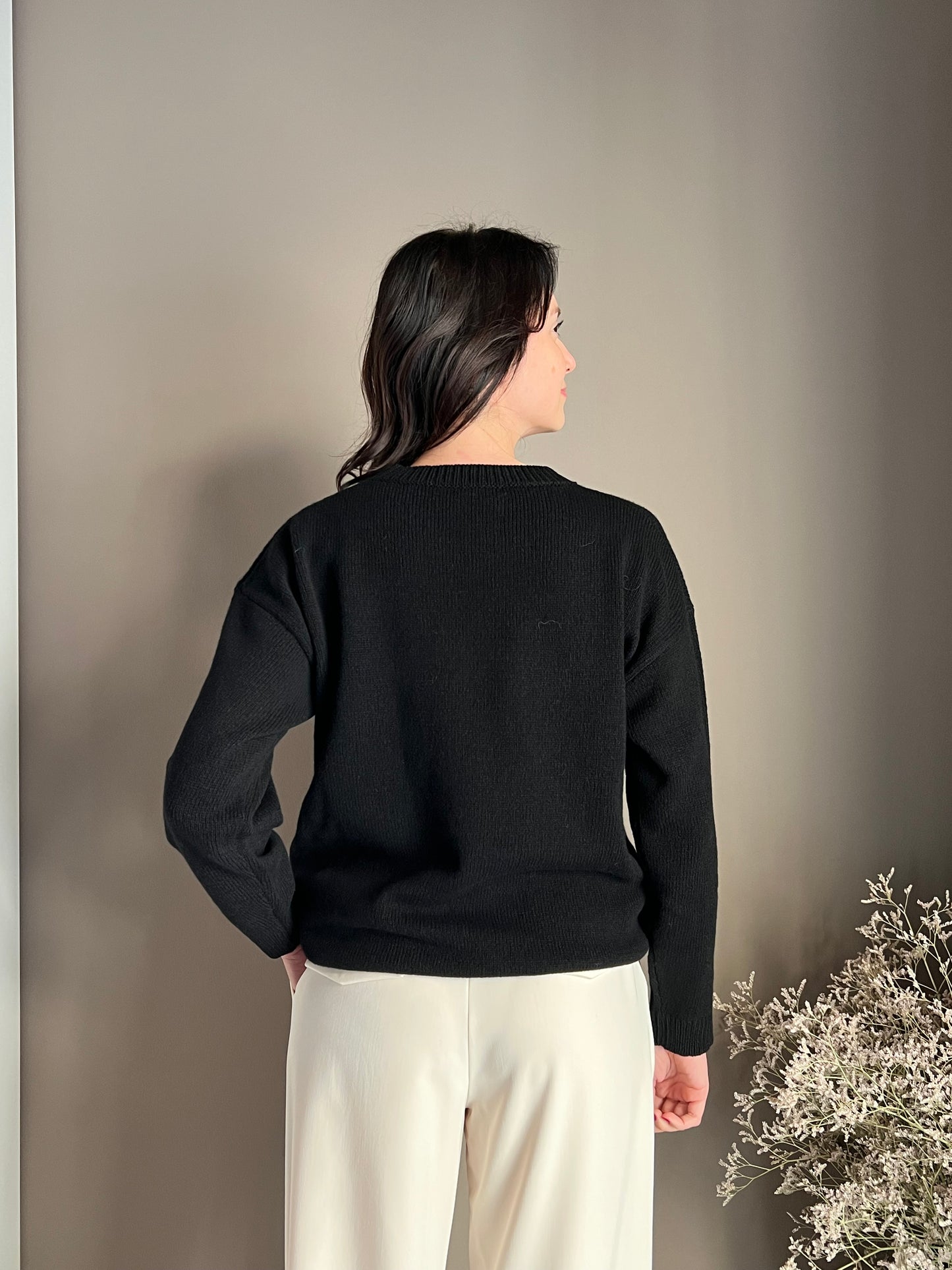 Maglia girocollo in lana Alessia Santi con scritta