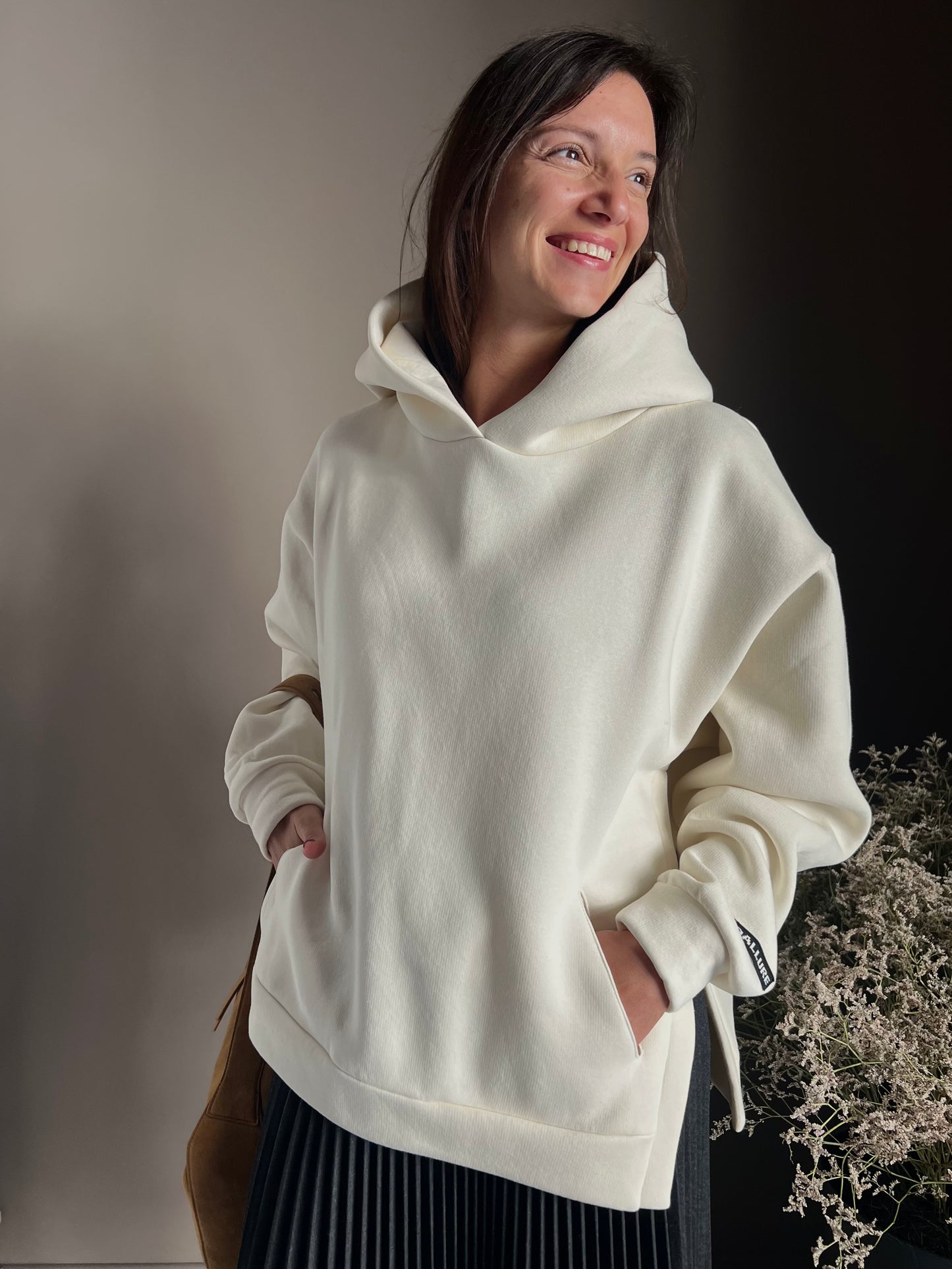Felpa oversize con spacchi laterali