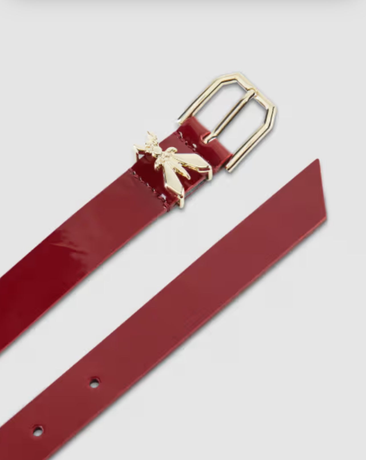 Cintura vita bassa in vernice Glossy Red